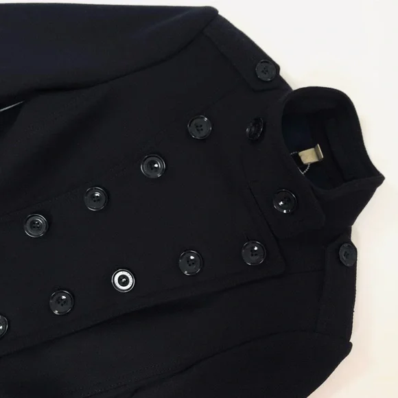 Burberry Black Double-Breasted Military Peacoat - Picture 6 of 11